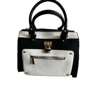 Elegant Black & White Bag Handbag Satchel Purse